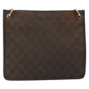 GUCCI GG Canvas Shoulder Bag Gold Brown 91762 Auth am10977-2