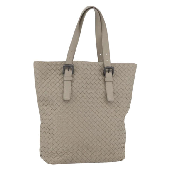 BOTTEGA VENETA INTRECCIATO Tote Bag Leather Beige Auth am10978V