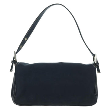 FENDI Marble Mamma Baguette Shoulder Bag Canvas Navy Silver Auth am10993V - 0