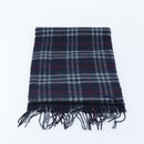Burberry Nova Check Sjaal Wol Marineblauw Authentiek am10994-5