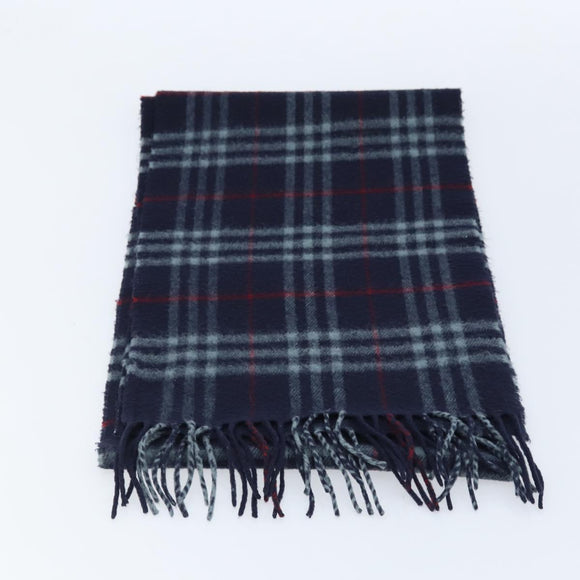 Burberry Nova Check Sjaal Wol Marineblauw Authentiek am10994