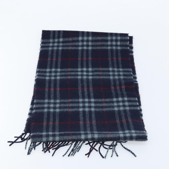 Burberry Nova Check Sjaal Wol Marineblauw Authentiek am10994