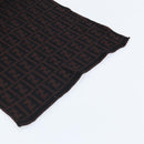 FENDI Zucca Canvas Scarf Wool Black Brown Auth am10995-10