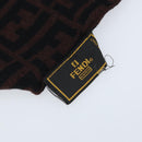 FENDI Zucca Canvas Scarf Wool Black Brown Auth am10995-11