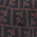 FENDI Zucca Canvas Scarf Wool Black Brown Auth am10995-12