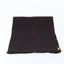 FENDI Zucca Canvas Scarf Wool Black Brown Auth am10995-2