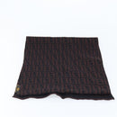FENDI Zucca Canvas Scarf Wool Black Brown Auth am10995-5