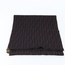 FENDI Zucca Canvas Scarf Wool Black Brown Auth am10995-8