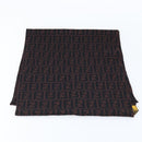 FENDI Zucca Canvas Scarf Wool Black Brown Auth am10995-9