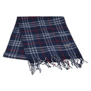 Burberrys Nova Check Scarf Wool Navy Auth am10998-1