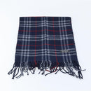 Burberrys Nova Check Scarf Wool Navy Auth am10998-2