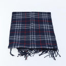 Burberrys Nova Check Scarf Wool Navy Auth am10998-5