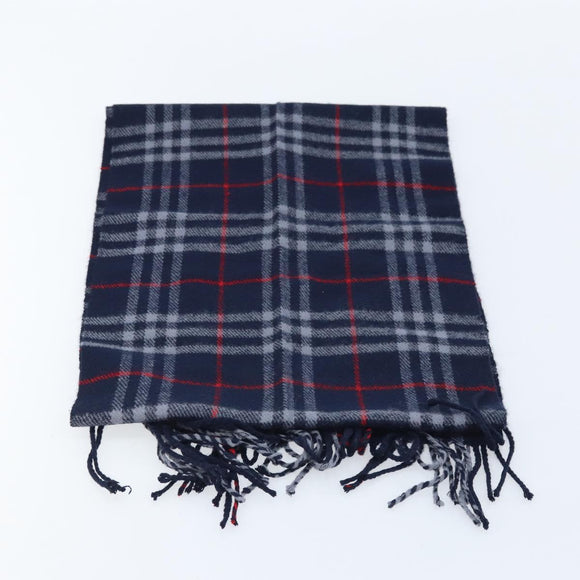 Burberrys Nova Check Scarf Wool Navy Auth am10998