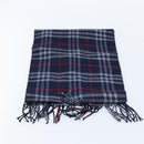 Burberrys Nova Check Scarf Wool Navy Auth am10998-9
