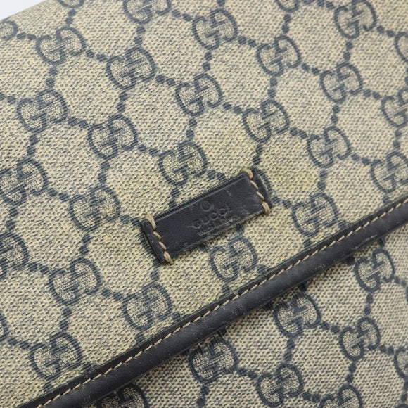 GUCCI GG Supreme Shoulder Bag PVC Leather Navy 223666 Auth am10999