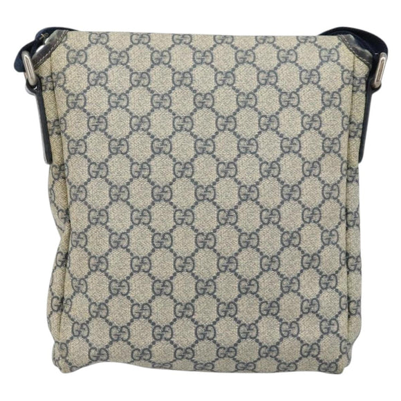 GUCCI GG Supreme Shoulder Bag PVC Leather Navy 223666 Auth am10999