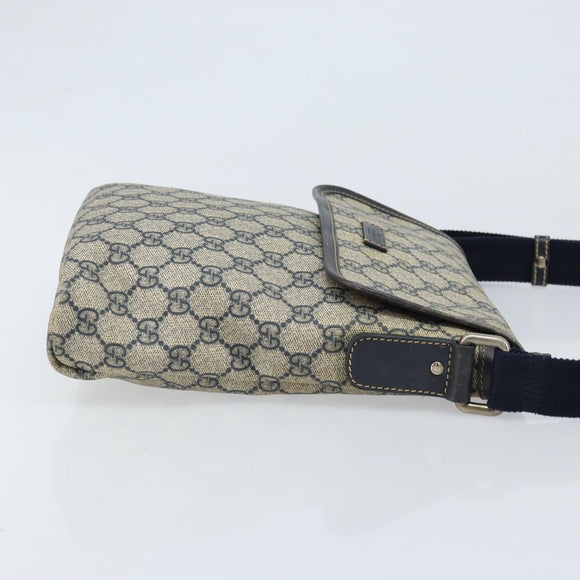 GUCCI GG Supreme Shoulder Bag PVC Leather Navy 223666 Auth am10999
