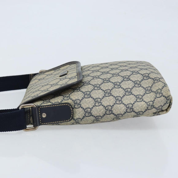 GUCCI GG Supreme Shoulder Bag PVC Leather Navy 223666 Auth am10999