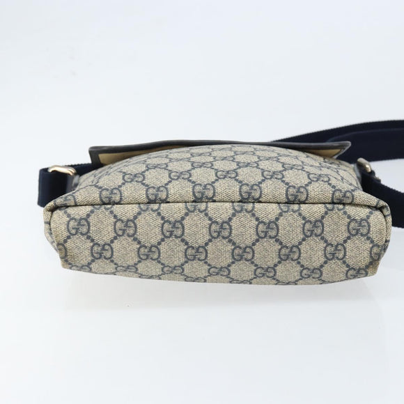 GUCCI GG Supreme Shoulder Bag PVC Leather Navy 223666 Auth am10999