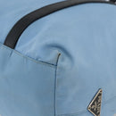 PRADA Tote Bag Nylon Leather Light Blue Silver Auth am11000-8