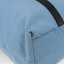 PRADA Tote Bag Nylon Leather Light Blue Silver Auth am11000-15