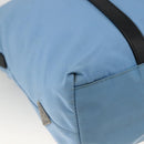 PRADA Tote Bag Nylon Leather Light Blue Silver Auth am11000-17