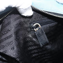 PRADA Tote Bag Nylon Leather Light Blue Silver Auth am11000-23