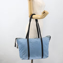 PRADA Tote Bag Nylon Leather Light Blue Silver Auth am11000-25