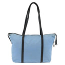 PRADA Tote Bag Nylon Leather Light Blue Silver Auth am11000-2