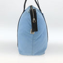PRADA Tote Bag Nylon Leather Light Blue Silver Auth am11000-3