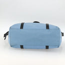 PRADA Tote Bag Nylon Leather Light Blue Silver Auth am11000-5