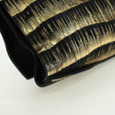 Salvatore Ferragamo Vala Chain Shoulder Bag Leather Black Gold Auth am11001V-12