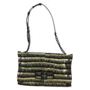 Salvatore Ferragamo Vala Chain Shoulder Bag Leather Black Gold Auth am11001V-2