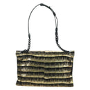 Salvatore Ferragamo Vala Chain Shoulder Bag Leather Black Gold Auth am11001V-3