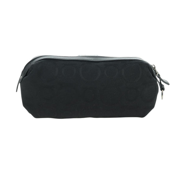 Salvatore Ferragamo Gancini Pouch Canvas Black Auth am11004A