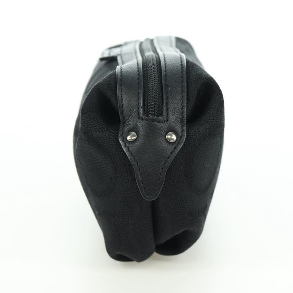 Salvatore Ferragamo Gancini Pouch Canvas Black Auth am11004A