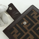 FENDI Zucca Canvas Trifold Wallet Black Brown Auth am11005V-12