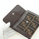 FENDI Zucca Canvas Trifold Wallet Black Brown Auth am11005V-19