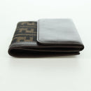 FENDI Zucca Canvas Trifold Wallet Black Brown Auth am11005V-5
