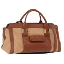 Chloe Little Alice Hand Bag Leather 2way Brown Gold Auth am11007-1