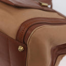 Chloe Little Alice Hand Bag Leather 2way Brown Gold Auth am11007-18