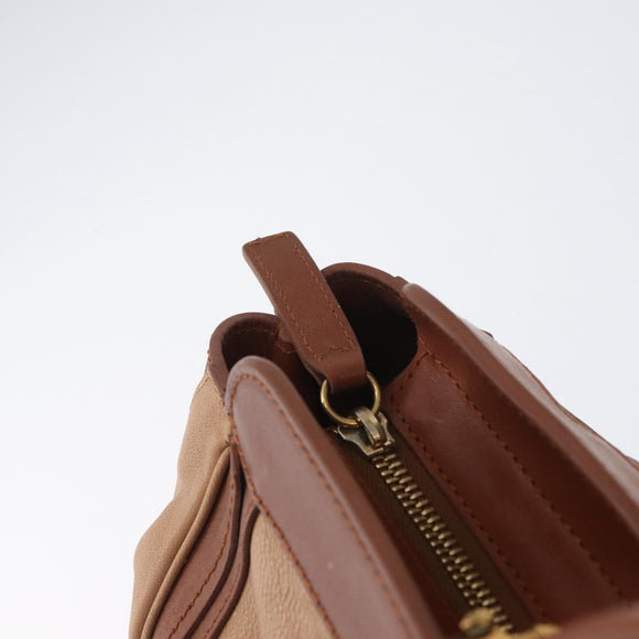 Chloe Little Alice Hand Bag Leather 2way Brown Gold Auth am11007