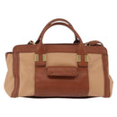 Chloe Little Alice Hand Bag Leather 2way Brown Gold Auth am11007-13