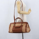 Chloe Little Alice Hand Bag Leather 2way Brown Gold Auth am11007-24