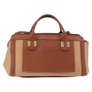 Chloe Little Alice Hand Bag Leather 2way Brown Gold Auth am11007-2