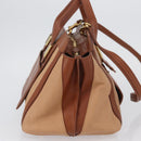 Chloe Little Alice Hand Bag Leather 2way Brown Gold Auth am11007-4
