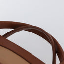 Chloe Little Alice Hand Bag Leather 2way Brown Gold Auth am11007-14