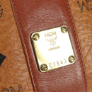 MCM Vicetos Logogram Waist bag PVC Leather Gold Brown Auth am11009A-15