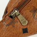 MCM Vicetos Logogram Waist bag PVC Leather Gold Brown Auth am11009A-16