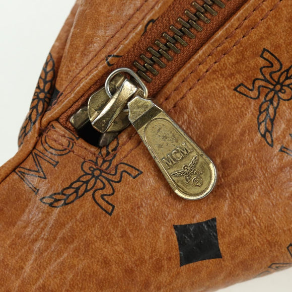 MCM Vicetos Logogram Waist bag PVC Leather Gold Brown Auth am11009A